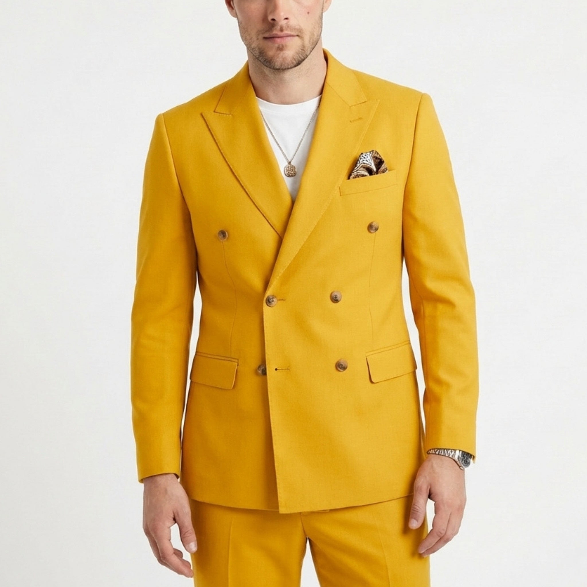 Men’s 2-Piece Suit – Double Breasted Six Buttons Business Wedding Prom