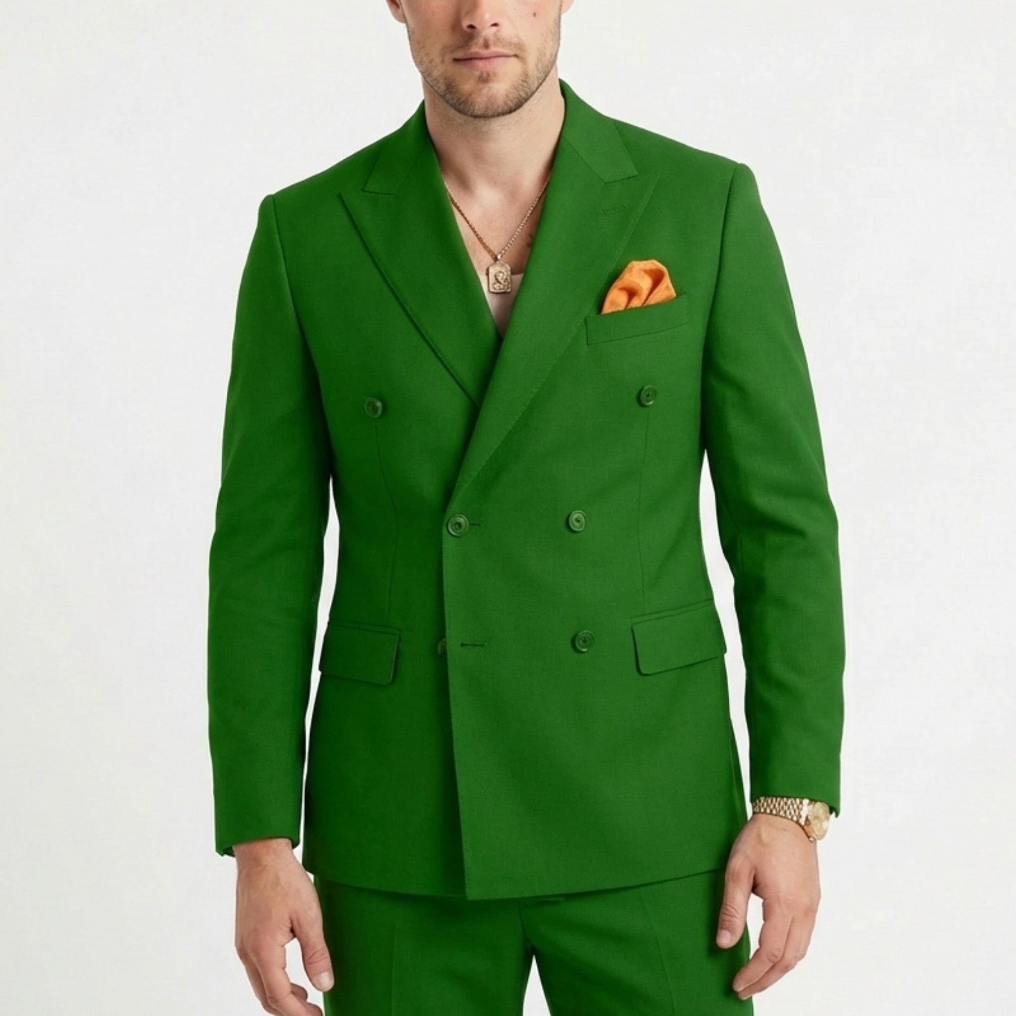 Men’s 2-Piece Suit – Double Breasted Six Buttons Business Wedding Prom