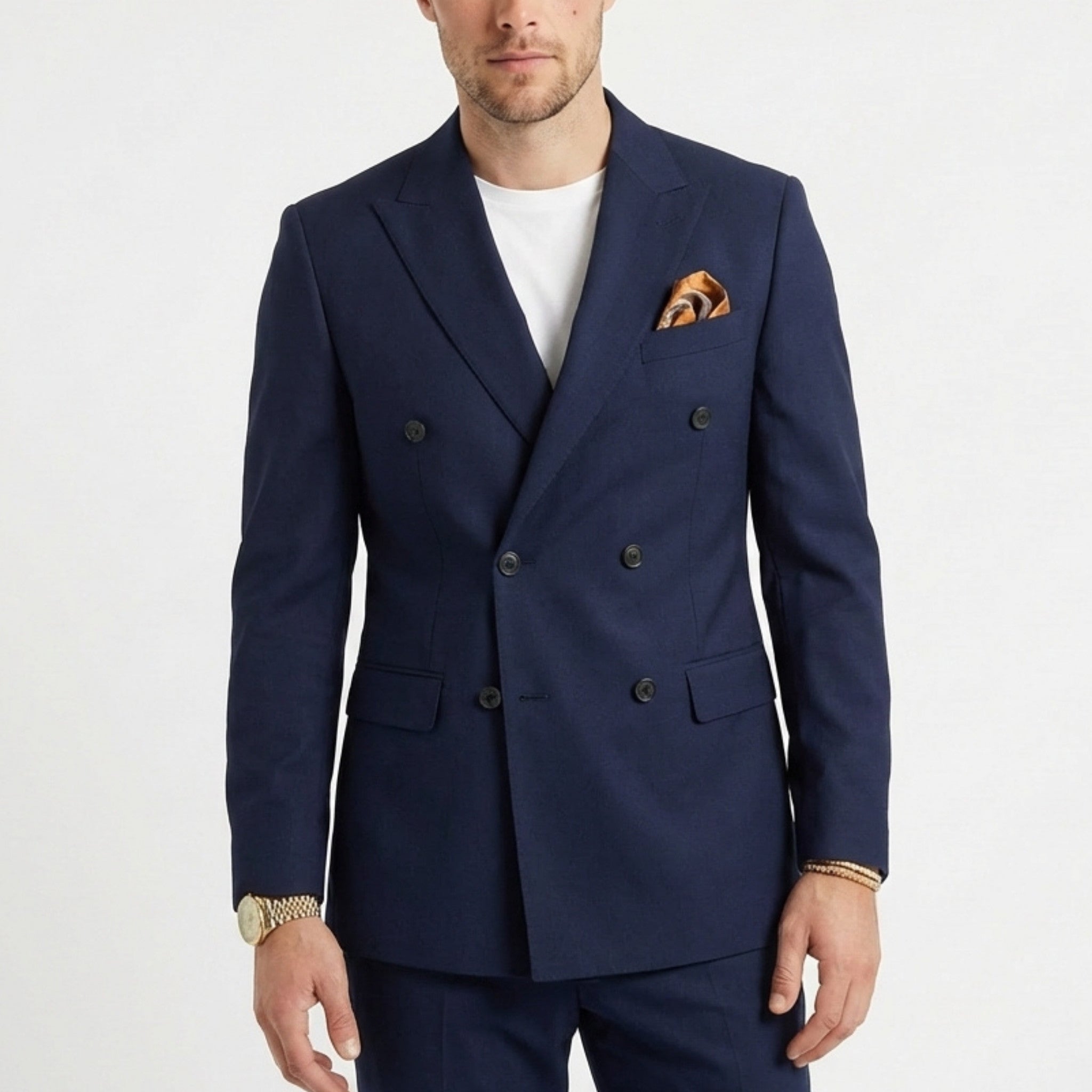 Men’s 2-Piece Suit – Double Breasted Six Buttons Business Wedding Prom