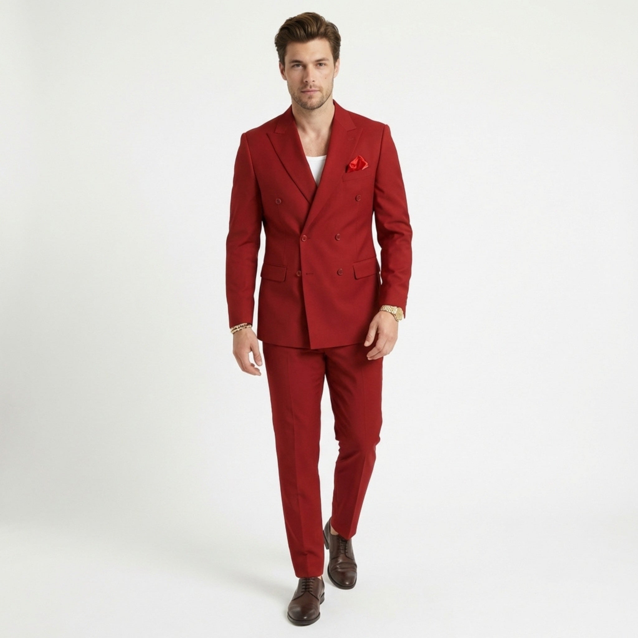 Men’s 2-Piece Suit – Double Breasted Six Buttons Business Wedding Prom