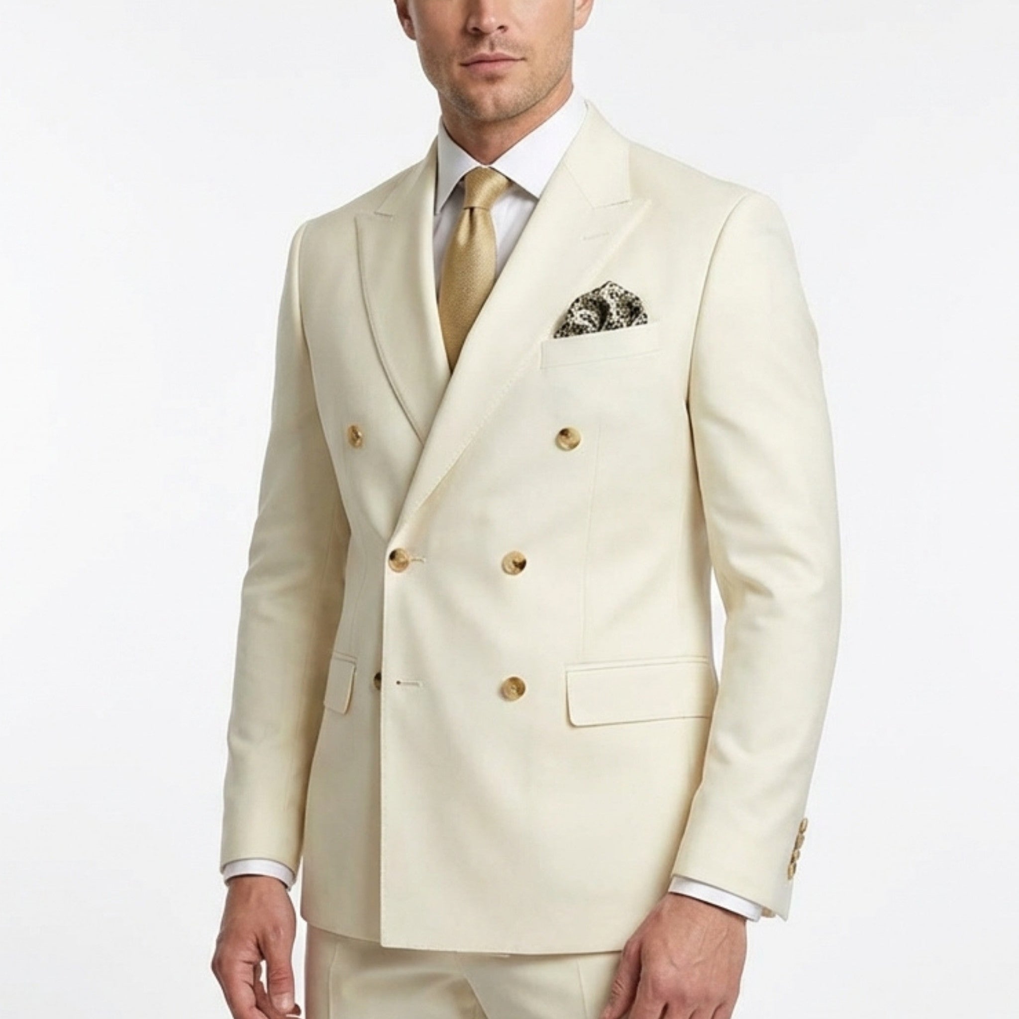 Men’s Standard Fit 2-Piece Suit – Double Breasted Six Buttons Wedding