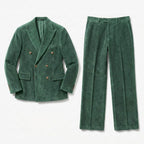 Men’s Tailored Double Breasted Suit Set – Six Button Corduroy