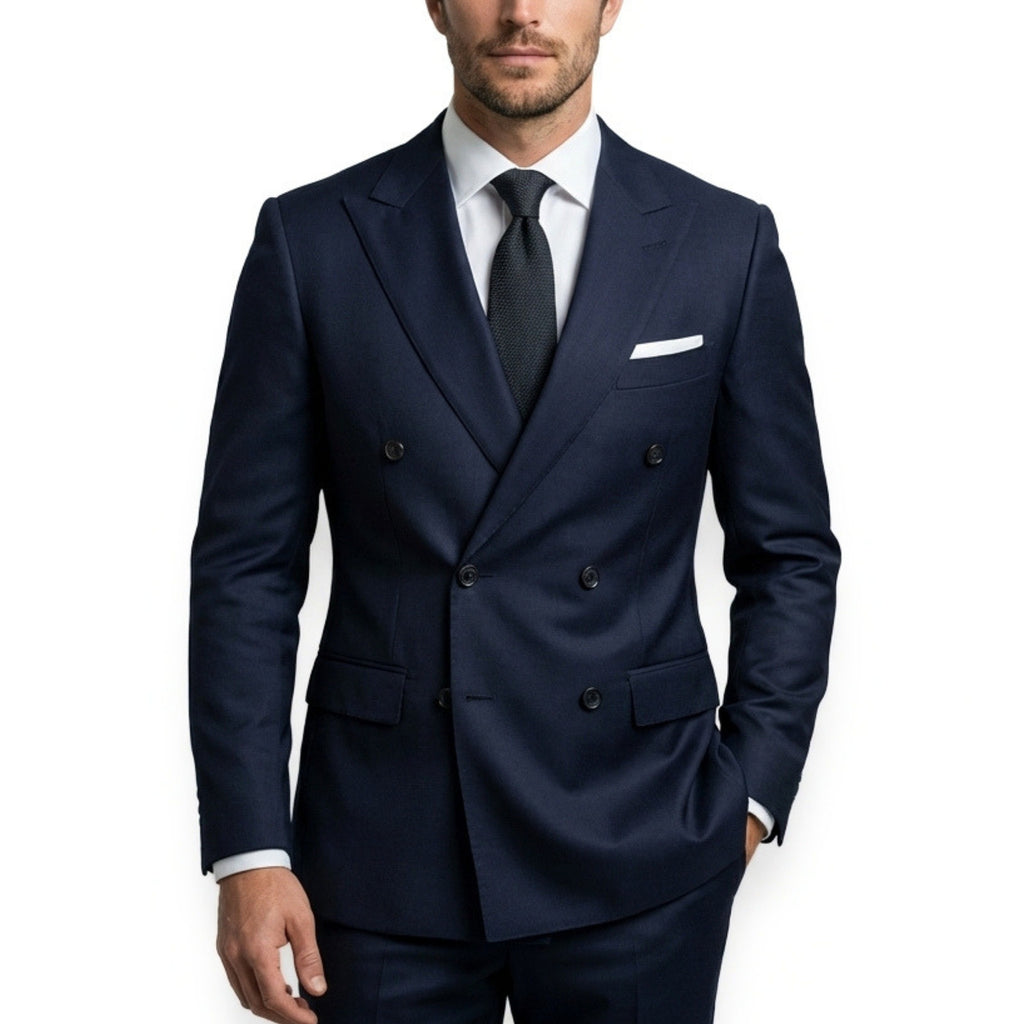 Men’s Double Breasted Suit Set – Tailored Peak Lapel