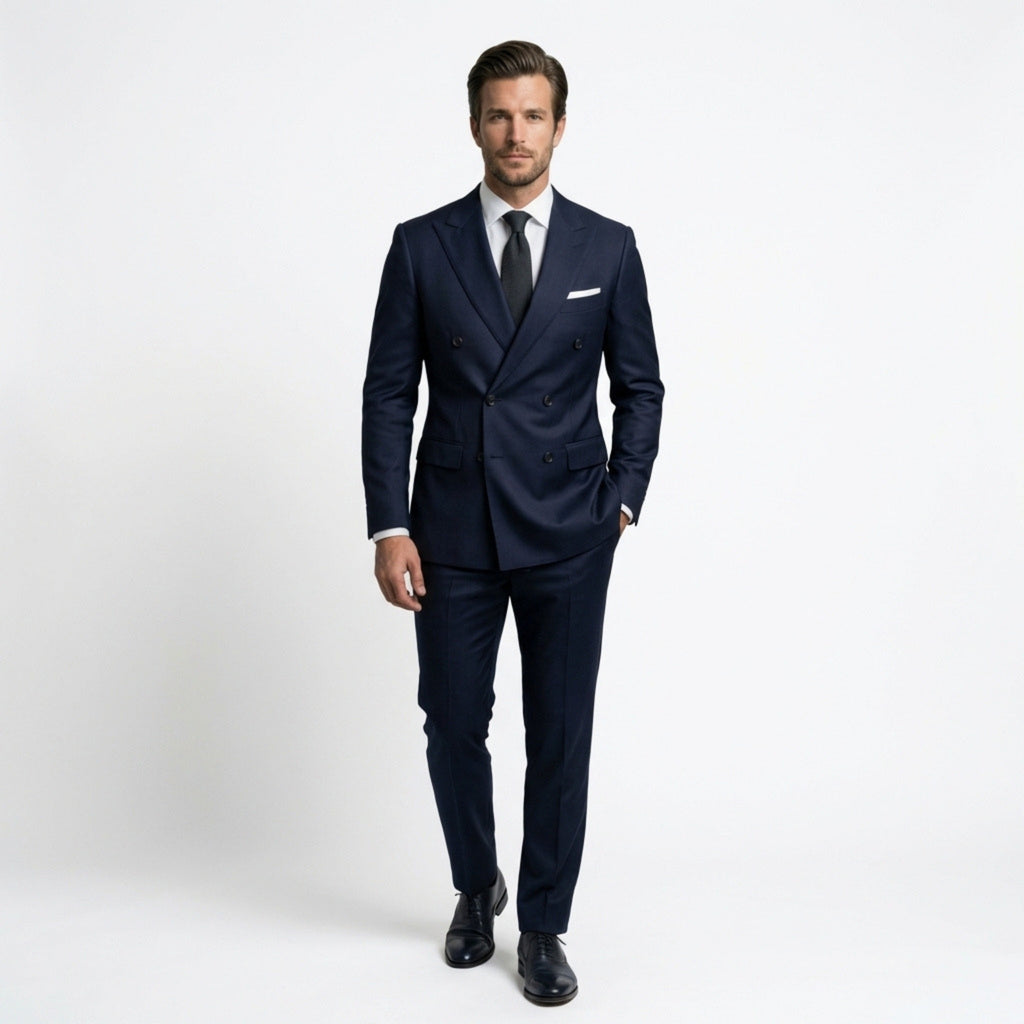 Men’s Double Breasted Suit Set – Tailored Peak Lapel