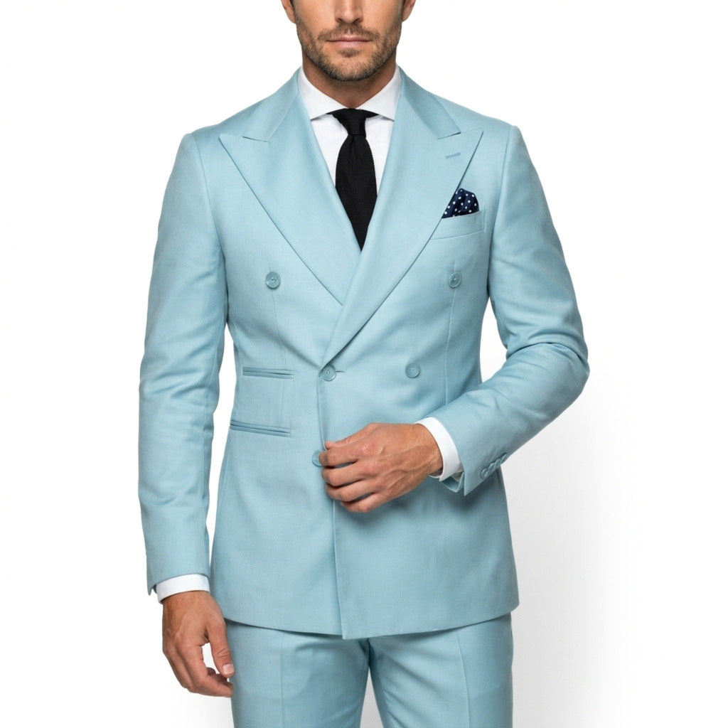 Men’s Double Breasted Suit Set – Tailored Six Button