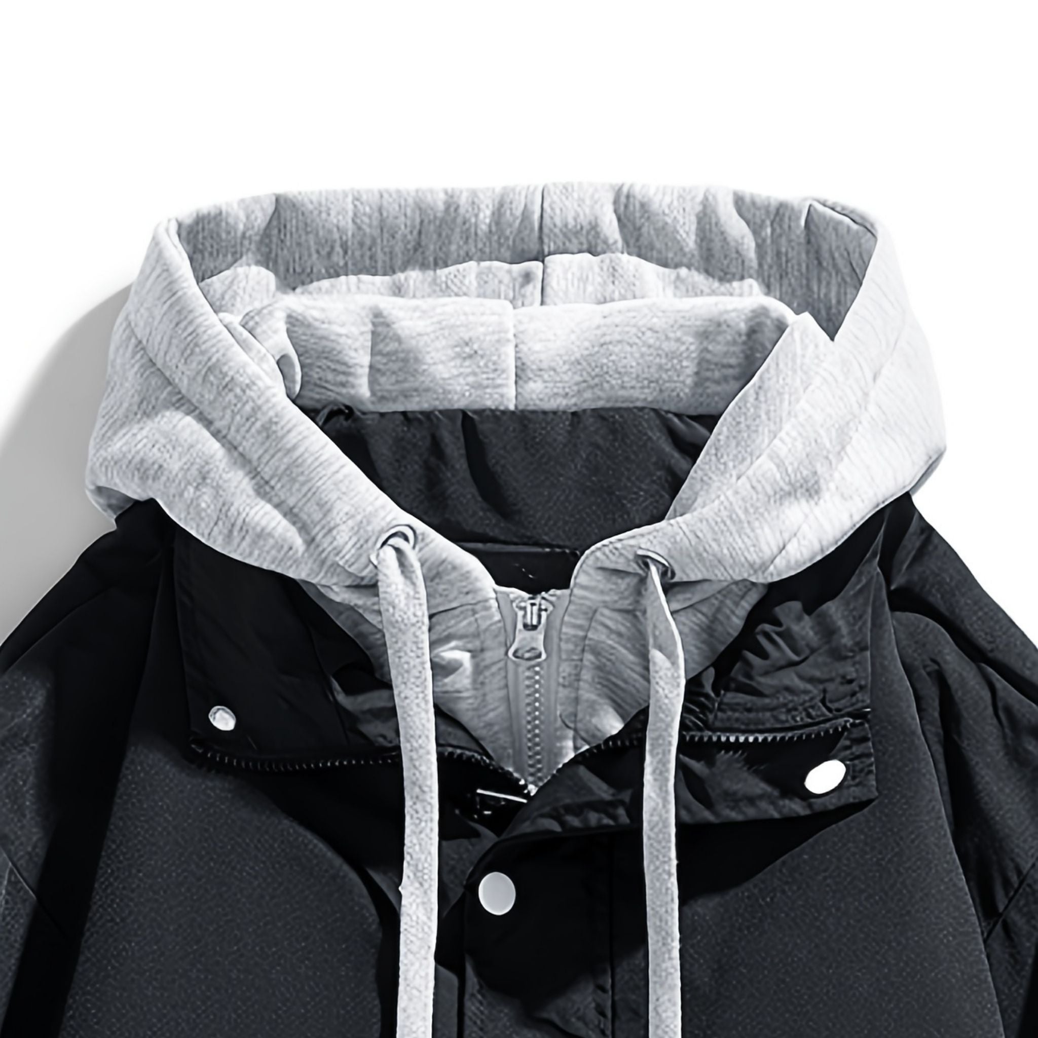 Men’s Faux Layered Spring Jacket – Casual Hooded Style