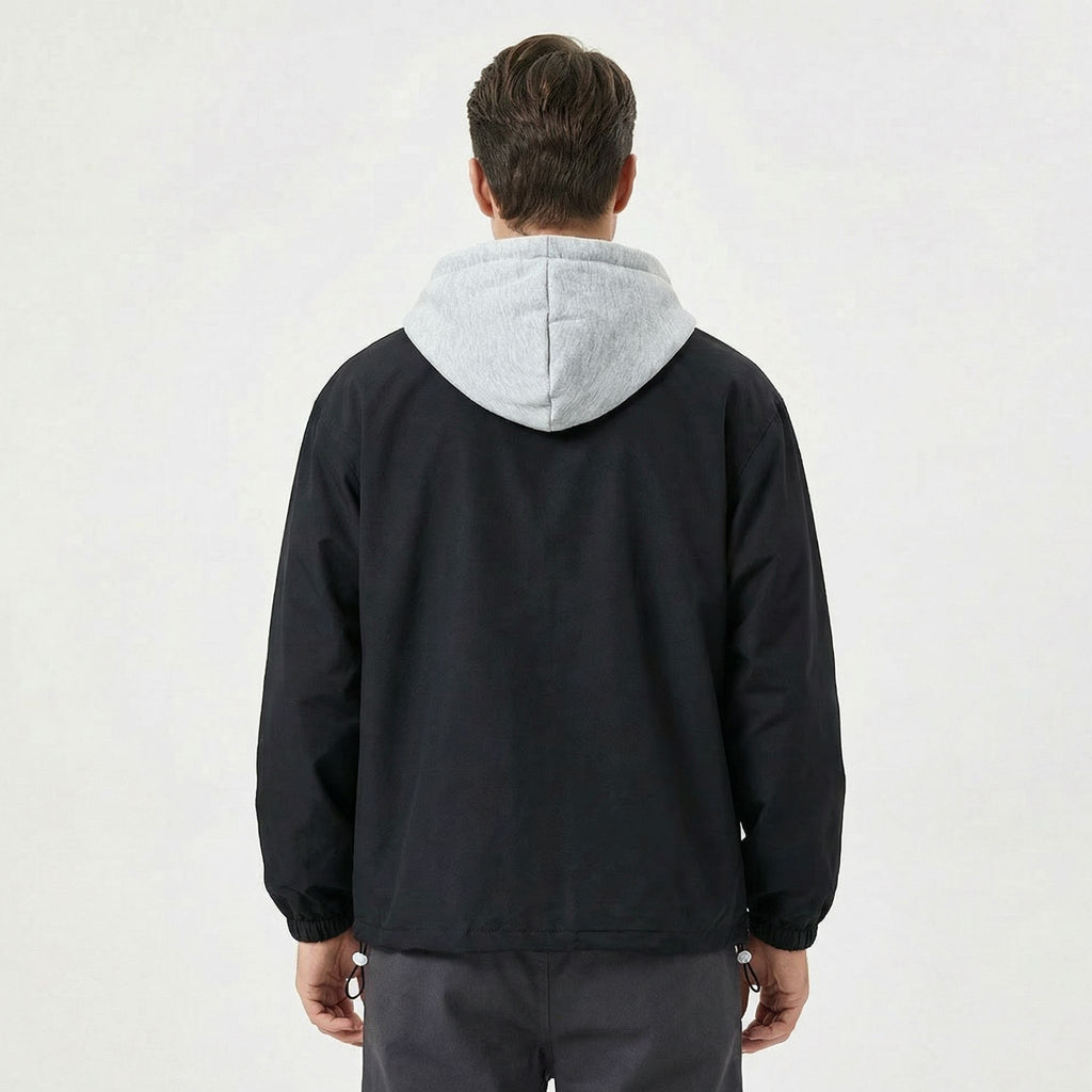 Men’s Faux Layered Spring Jacket – Casual Hooded Style