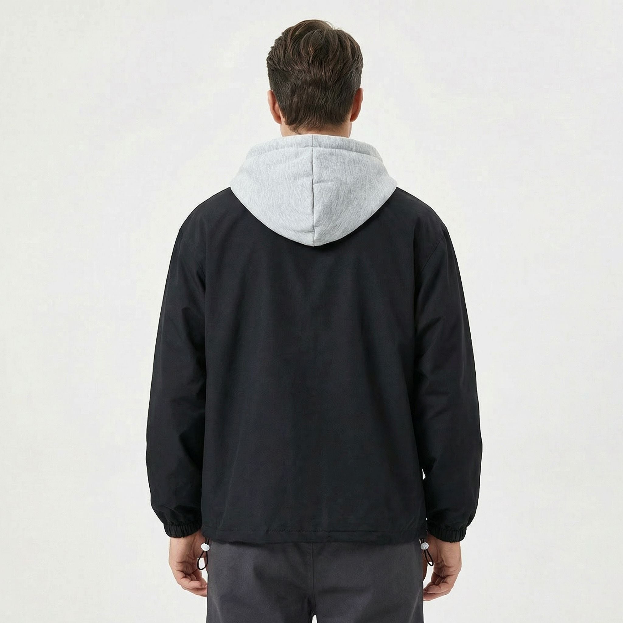 Men’s Faux Layered Spring Jacket – Casual Hooded Style