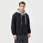 Men’s Faux Layered Spring Jacket – Casual Hooded Style