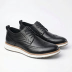 Men’s Lace Up Brogue Shoes – Textured Low Top Style