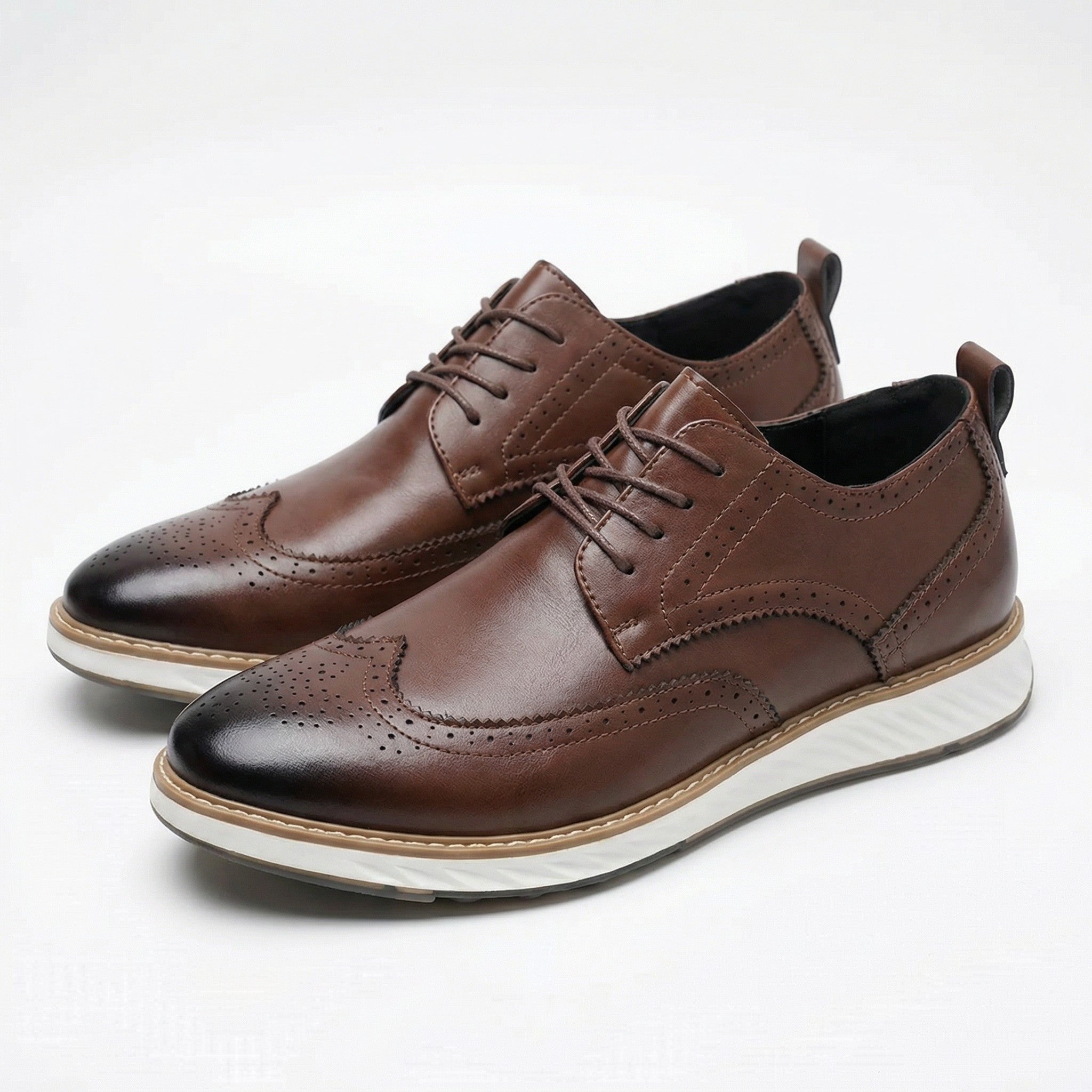 Men’s Lace Up Brogue Shoes – Textured Low Top Style