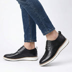Men’s Lace Up Brogue Shoes – Textured Low Top Style