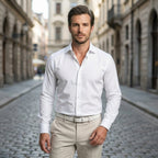 Men’s Long Sleeve Shirt – Button Front Regular Fit