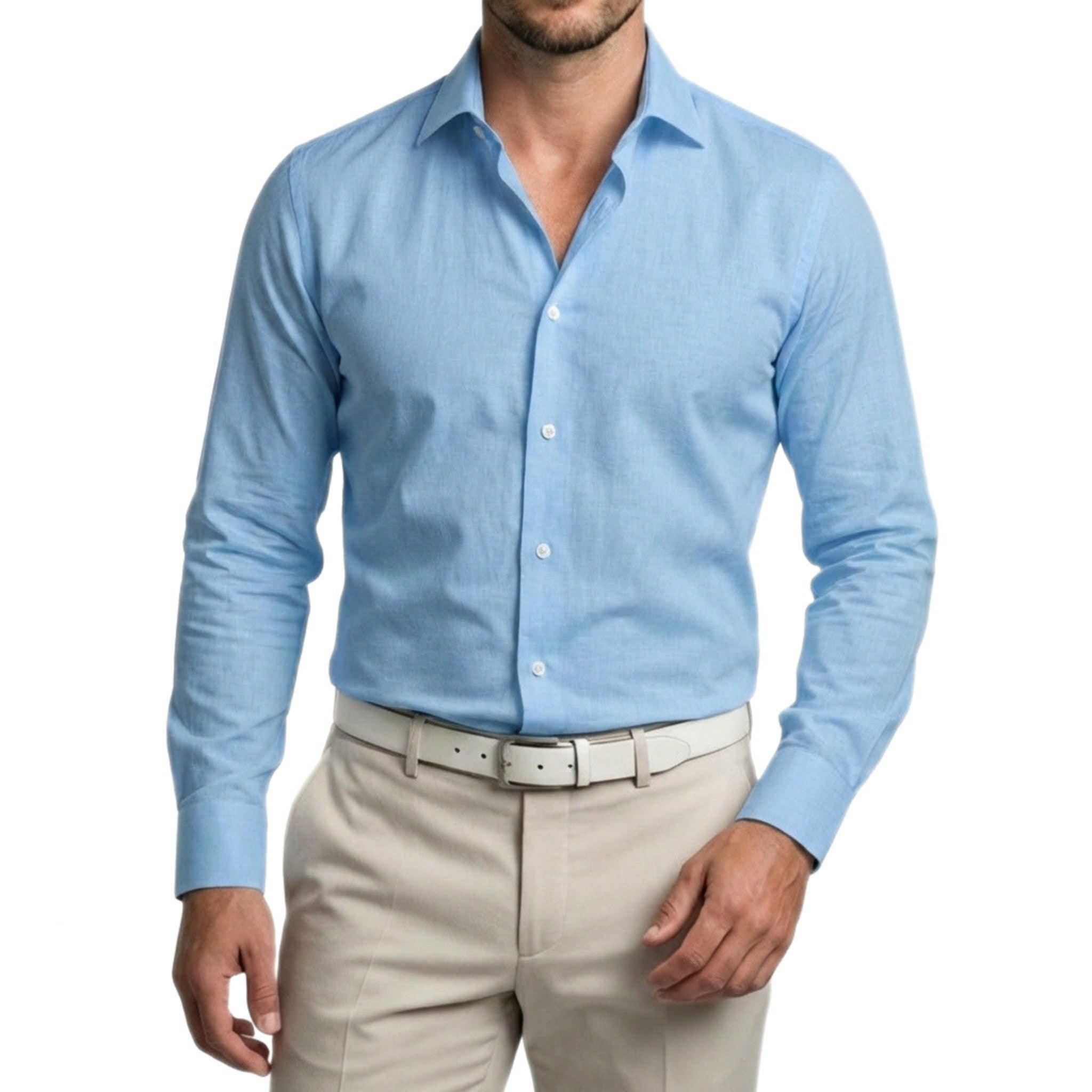 Men’s Long Sleeve Shirt – Button Front Regular Fit