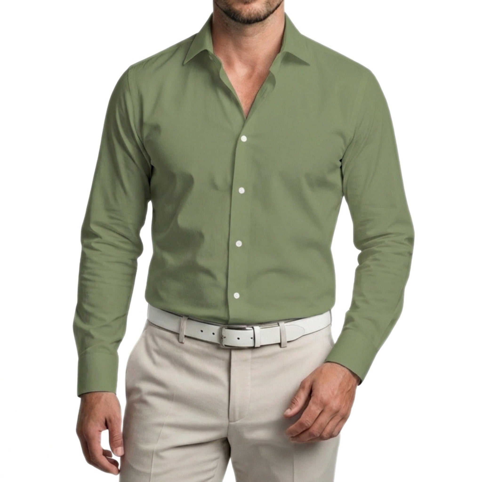 Men’s Long Sleeve Shirt – Button Front Regular Fit