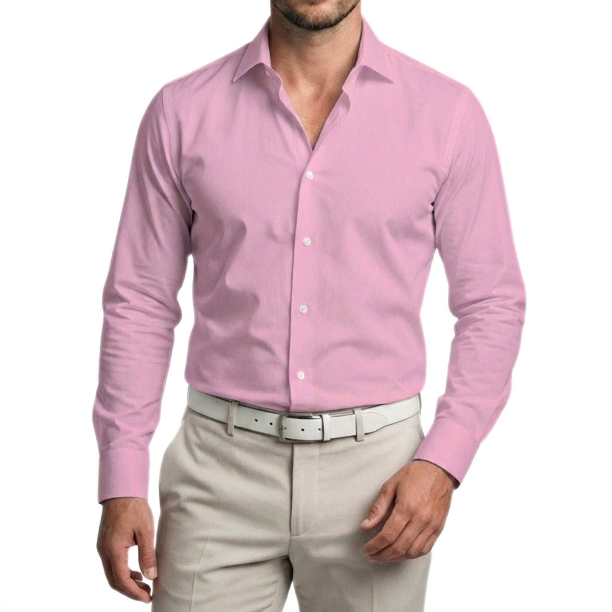 Men’s Long Sleeve Shirt – Button Front Regular Fit
