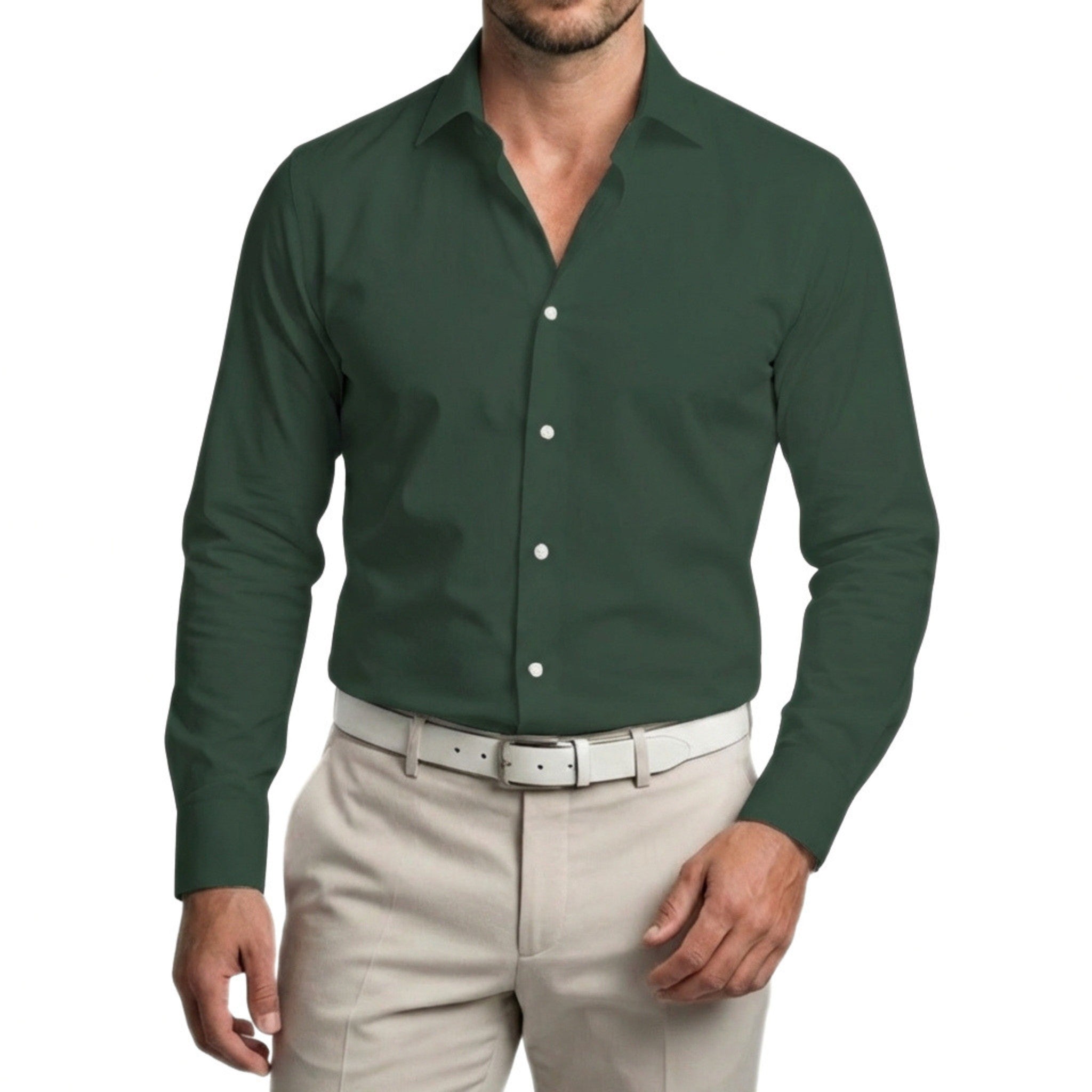 Men’s Long Sleeve Shirt – Button Front Regular Fit