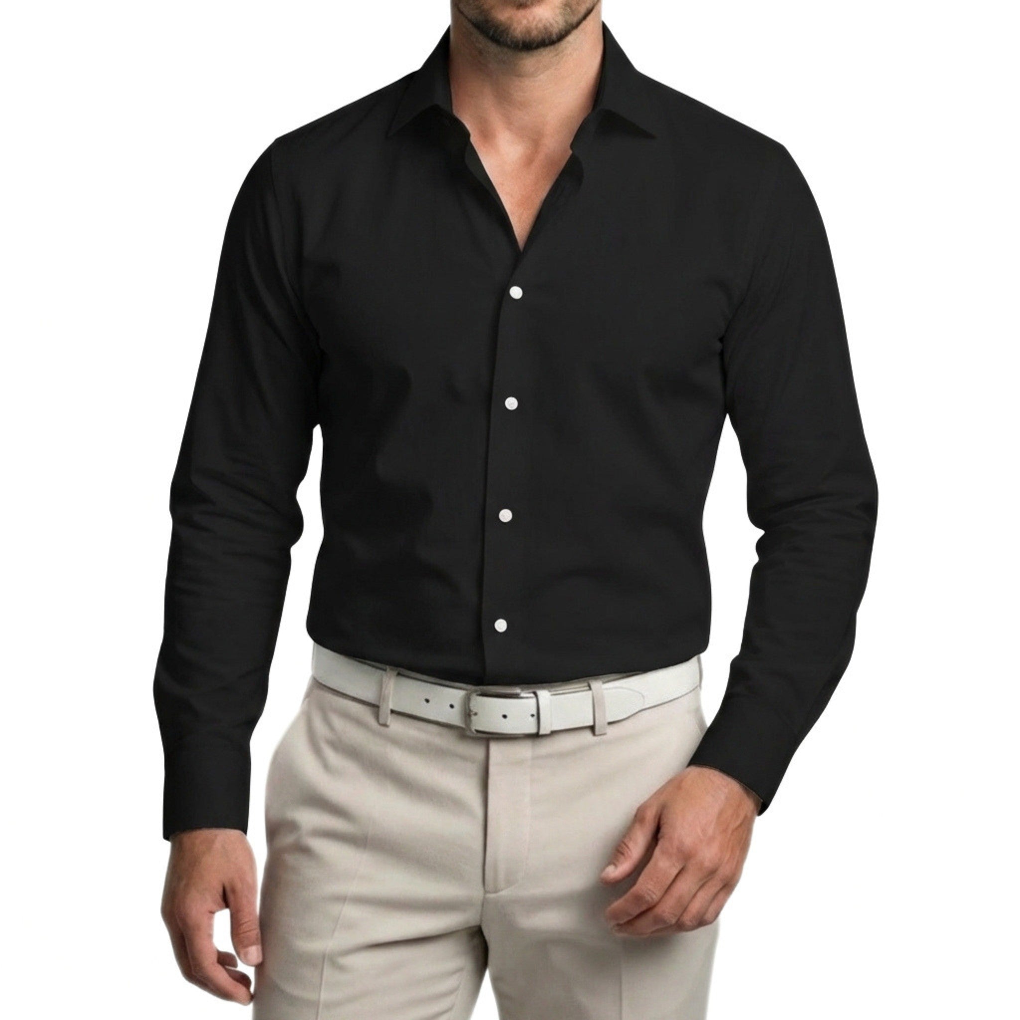 Men’s Long Sleeve Shirt – Button Front Regular Fit