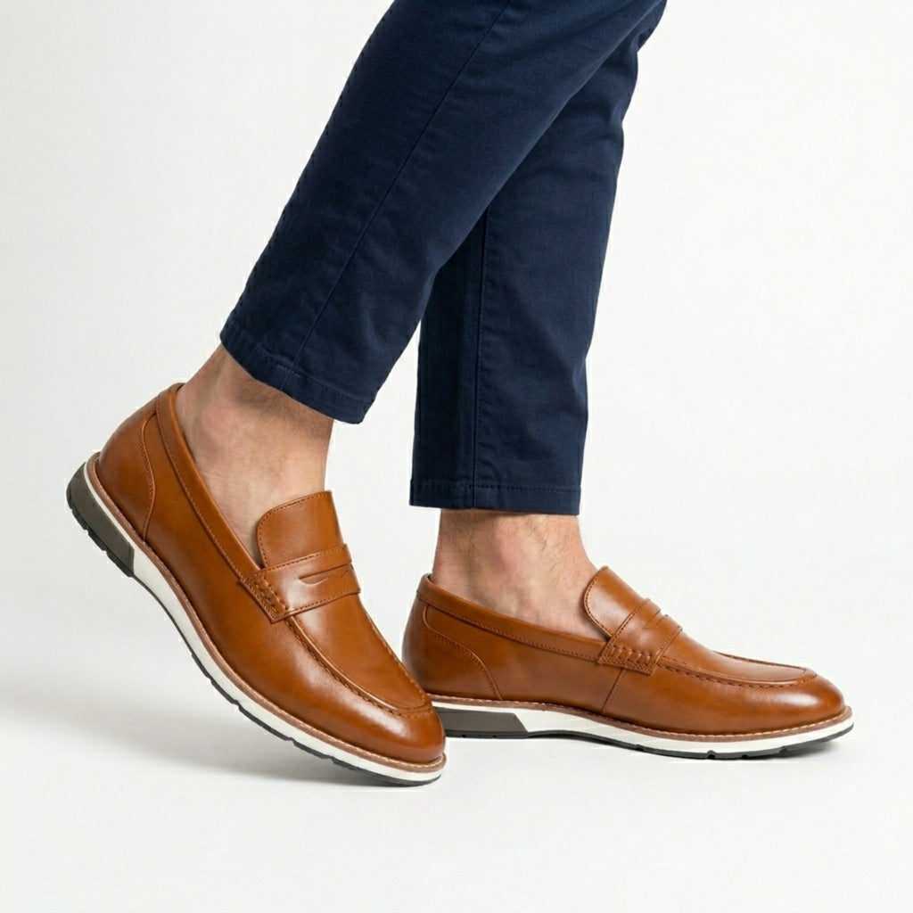 Men’s Penny Loafer Shoes – Slip-On Low Top