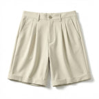 Men’s Pleated Mid Waist Shorts – Straight Leg Tailored