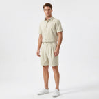 Men’s Pleated Mid Waist Shorts – Straight Leg Tailored