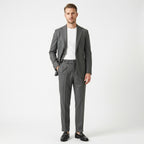 Men’s Pleated Straight Leg Trousers – Adjustable Waist Detail