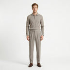 Men’s Pleated Straight Leg Trousers – Adjustable Waist Detail