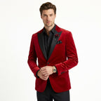 Men’s Vintage Velvet Solid Colour Blazer – Regular Standard Fit Single Breasted One Button