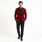 Men’s Vintage Velvet Solid Colour Blazer – Regular Standard Fit Single Breasted One Button