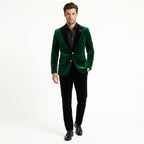 Men’s Vintage Velvet Solid Colour Blazer – Regular Standard Fit Single Breasted One Button