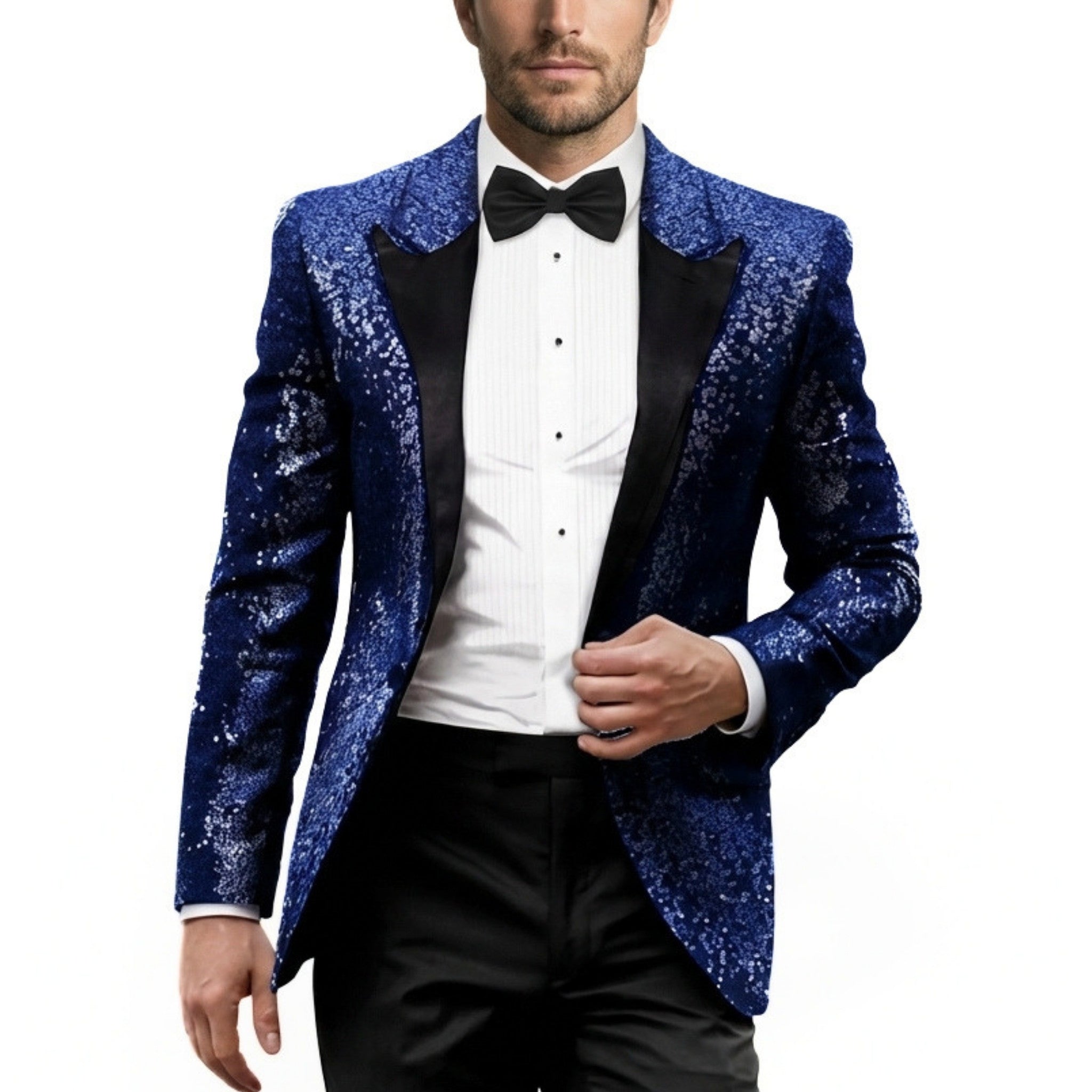 Men’s Tailored Single Breasted Blazer – One Button Sequin