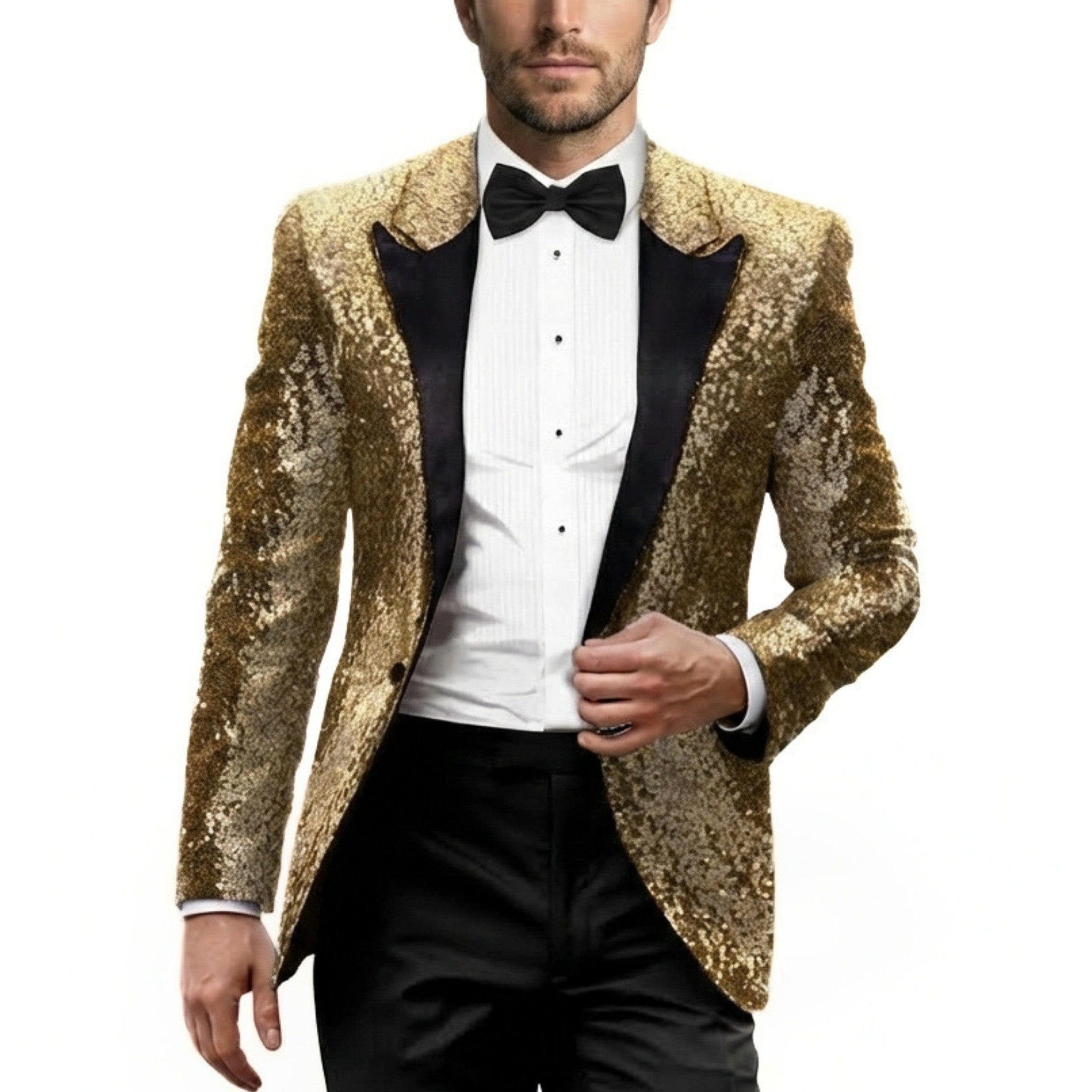 Men’s Tailored Single Breasted Blazer – One Button Sequin