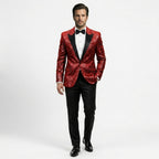 Men’s Tailored Single Breasted Blazer – One Button Sequin
