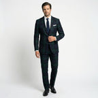 Men’s Tailored Single Breasted Blazer – One Button Plaid