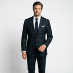 Men’s Tailored Single Breasted Blazer – One Button Plaid
