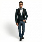 Men’s Single Breasted Blazer – Tailored Two Button Plaid