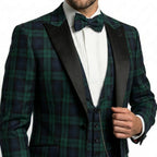 Men’s Single Breasted Blazer – Tailored Two Button Plaid