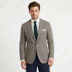 Men’s Tailored Fit Houndstooth Casual Blazer – Single Breasted Two Buttons Green Red Brown