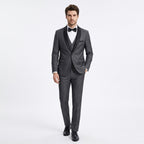 Men’s Tailored Fit 3-Piece Solid Colour Suit – Single Breasted One Button Wedding
