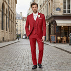 Men’s Formal Notch Tailored Fit Suit – Single Breasted One Button Wedding Party