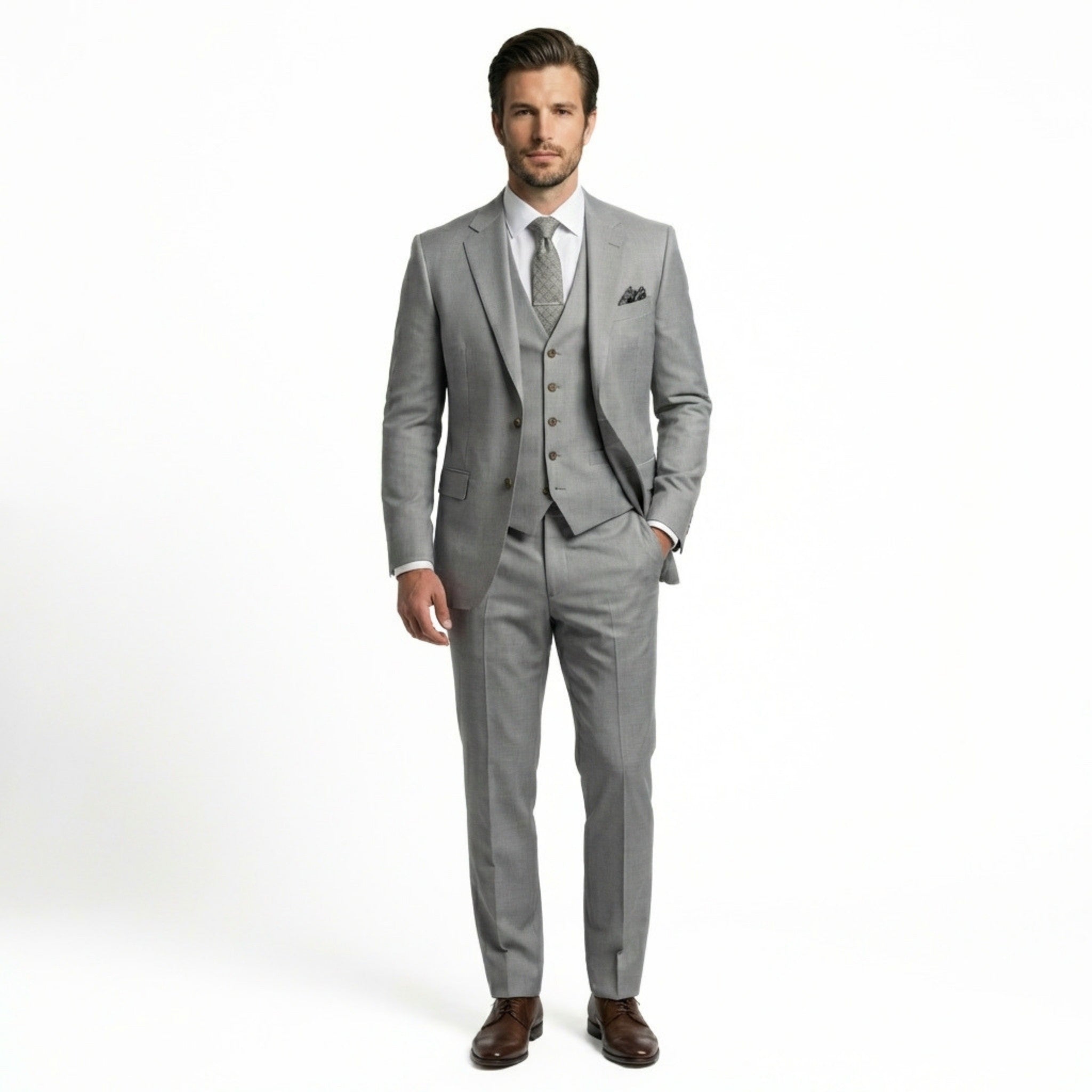 Men’s Single Breasted Suit Set – Tailored Notch Lapel