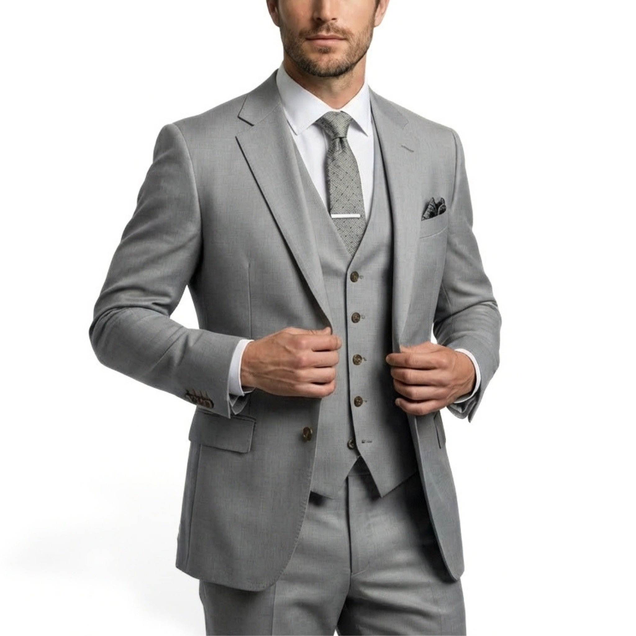 Men’s Single Breasted Suit Set – Tailored Notch Lapel