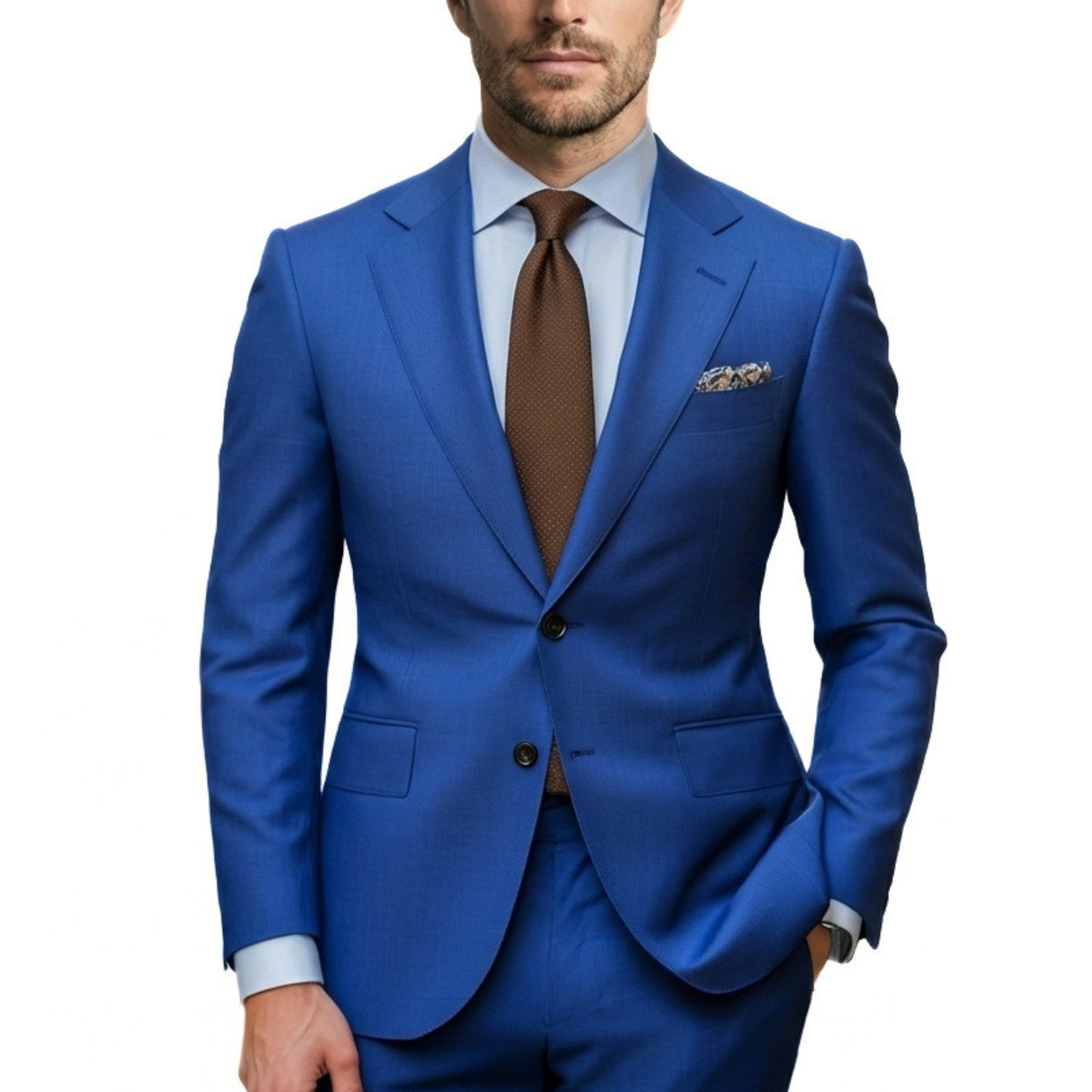 Men’s Single Breasted Suit Set – Tailored Two Button Notch Lapel