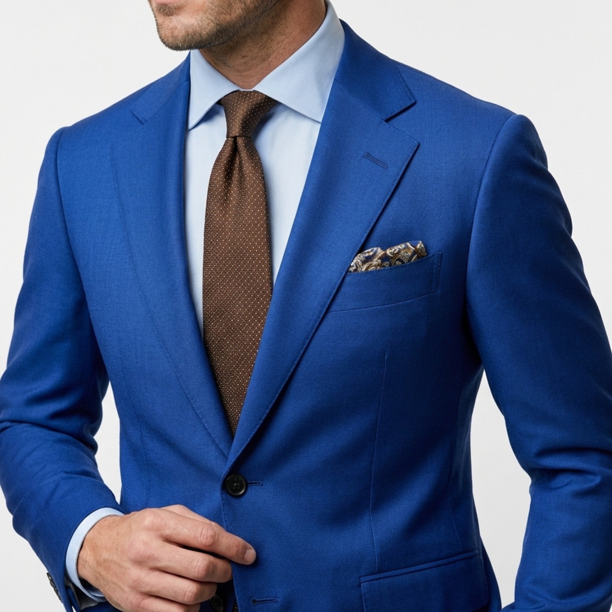Men’s Single Breasted Suit Set – Tailored Two Button Notch Lapel