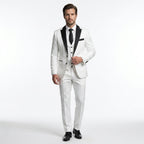 Men’s Single Breasted Suit Set – Tailored Two Button Patterned