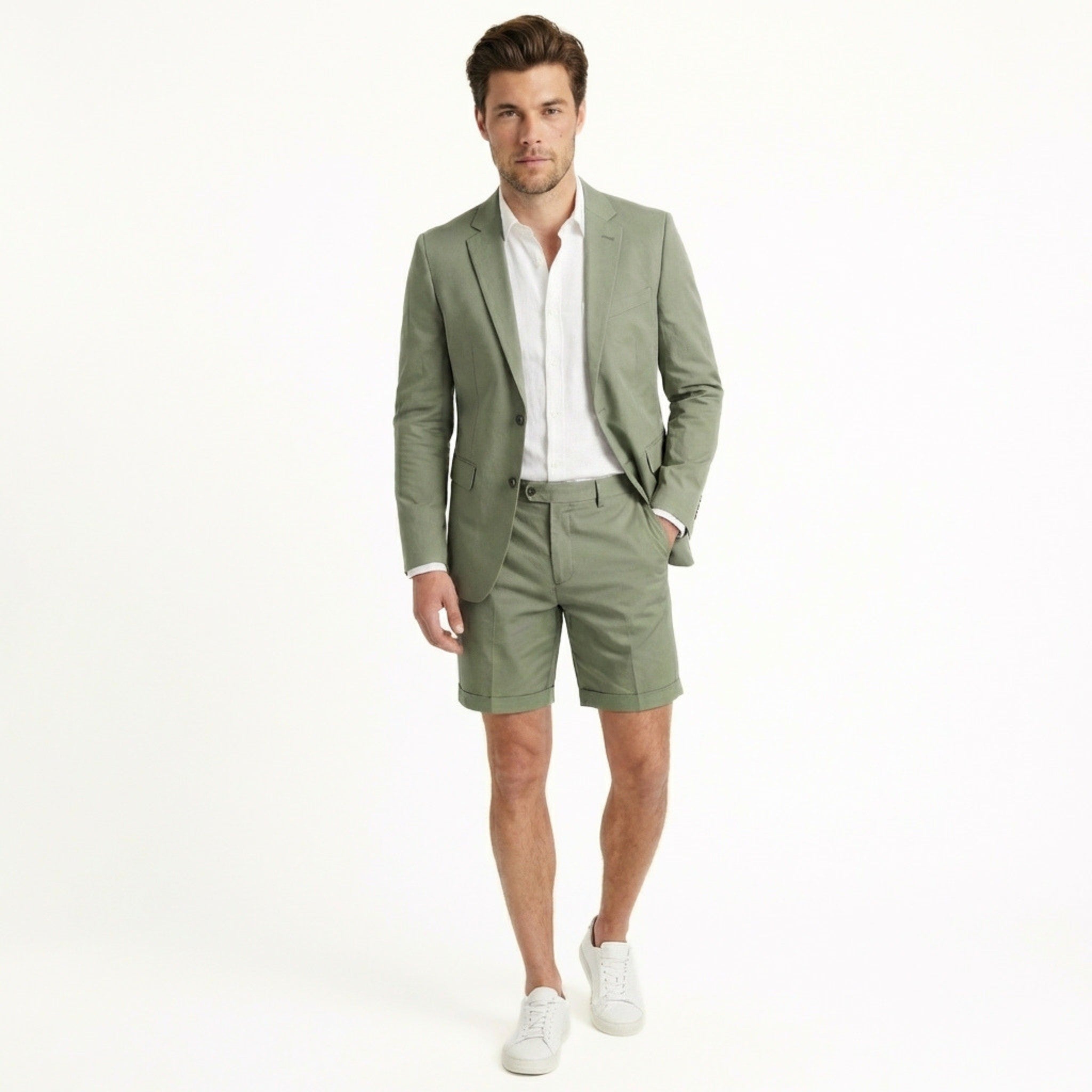 Men’s Tailored Fit 2-Piece Suit – Single Breasted Two Buttons Wedding