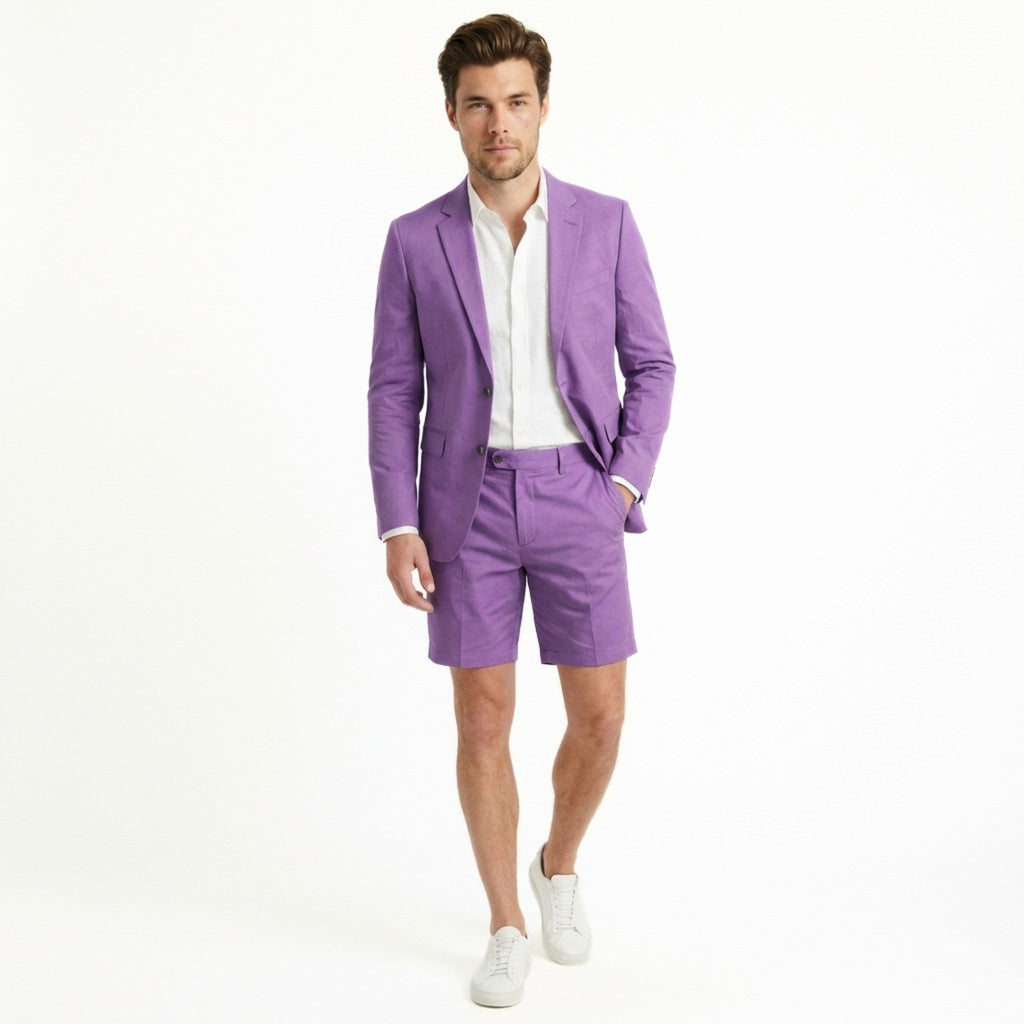 Men’s Tailored Fit 2-Piece Suit – Single Breasted Two Buttons Wedding