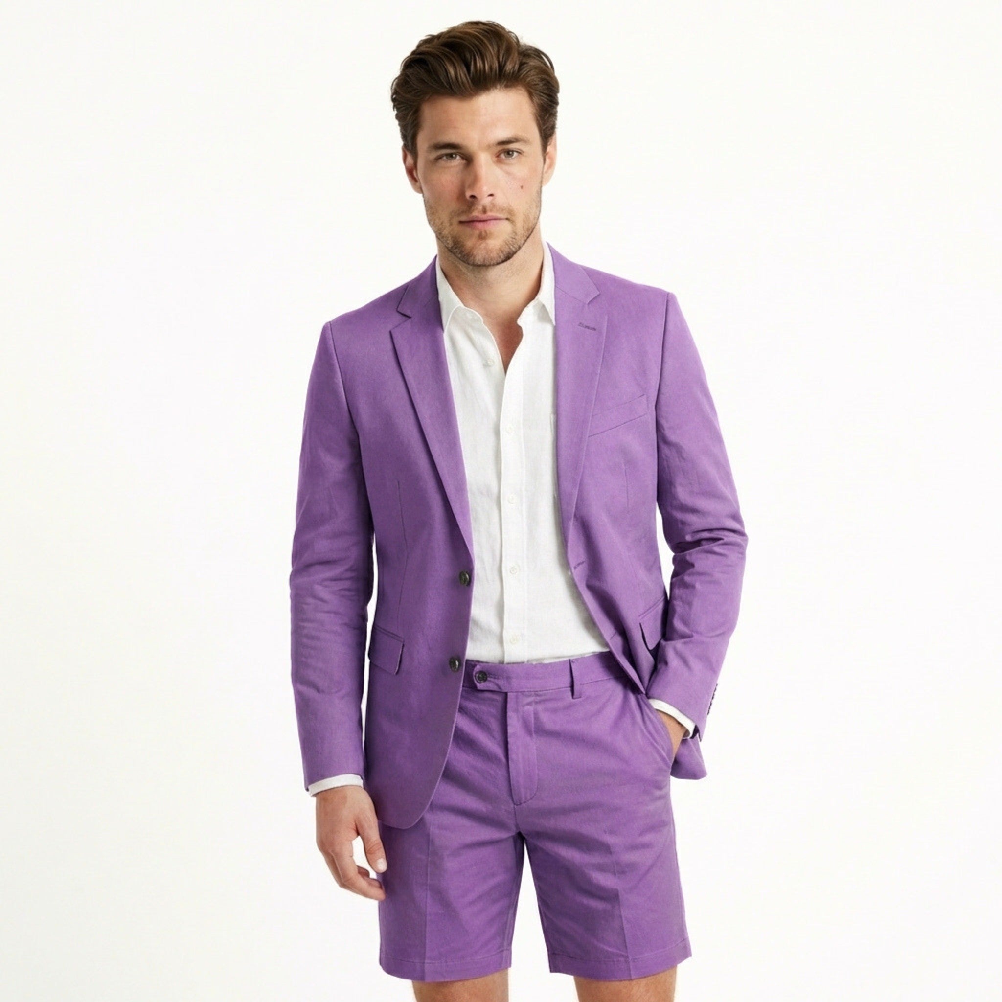 Men’s Tailored Fit 2-Piece Suit – Single Breasted Two Buttons Wedding