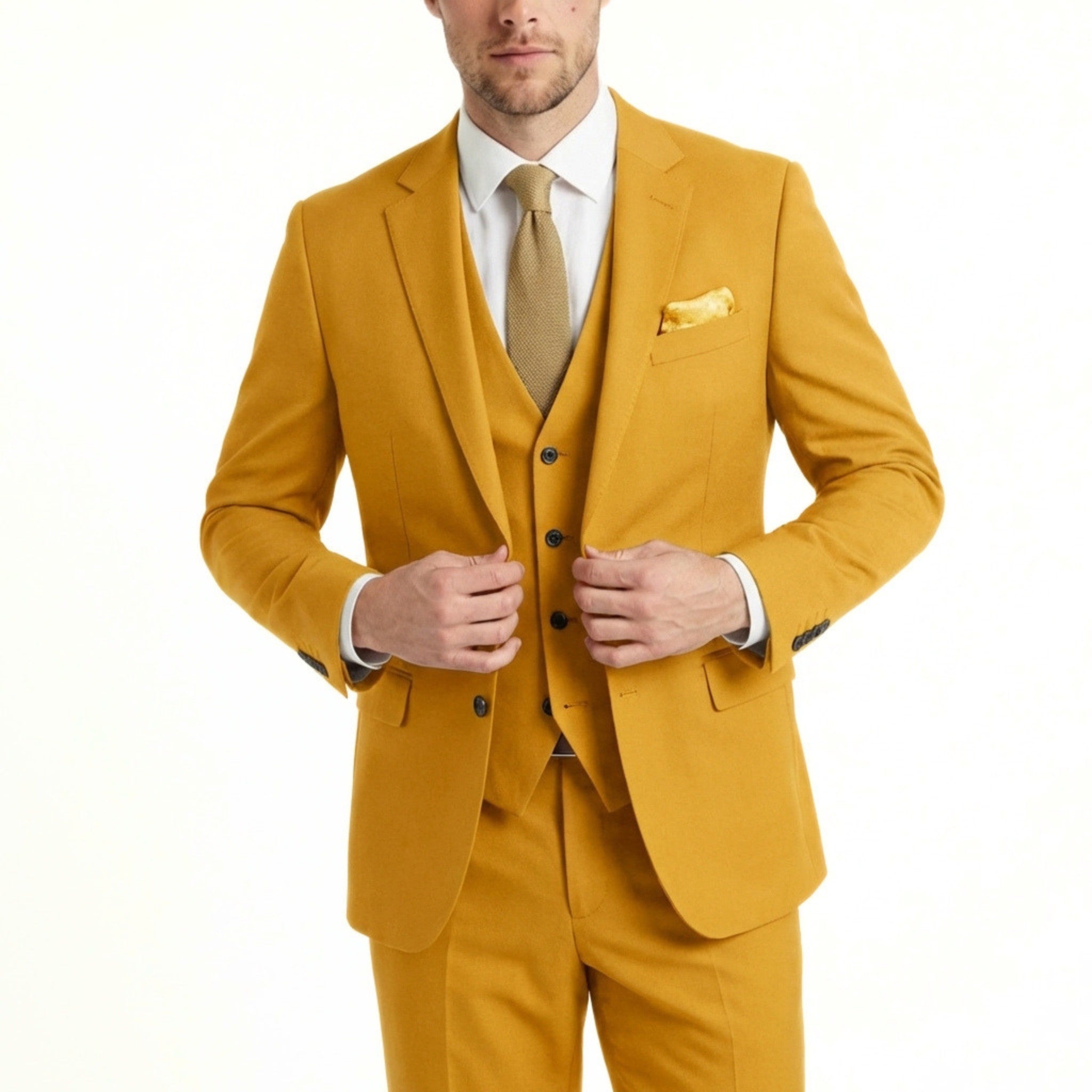 Men’s Tailored Fit 3-Piece Suit – Single Breasted Two Buttons
