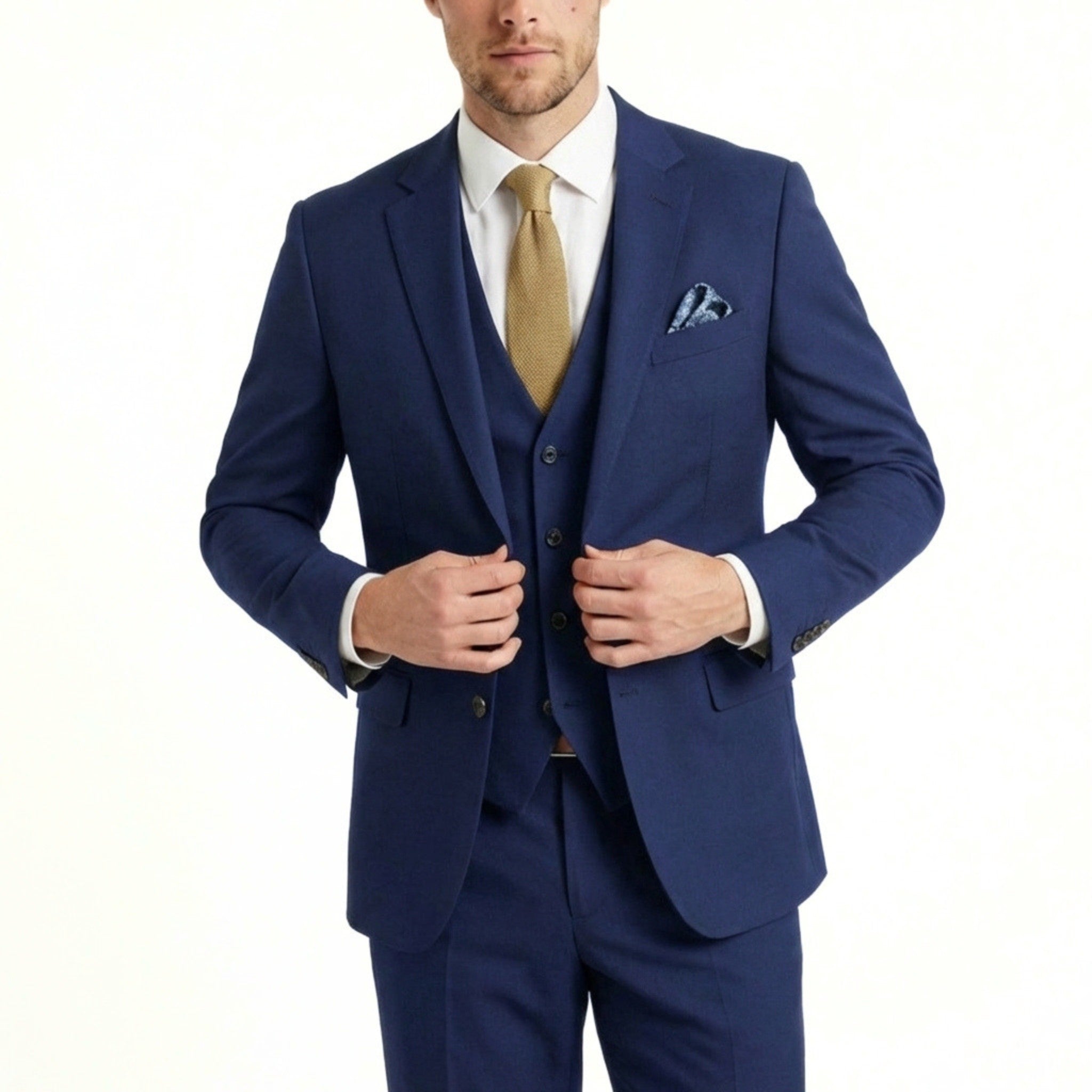 Men’s Tailored Fit 3-Piece Suit – Single Breasted Two Buttons